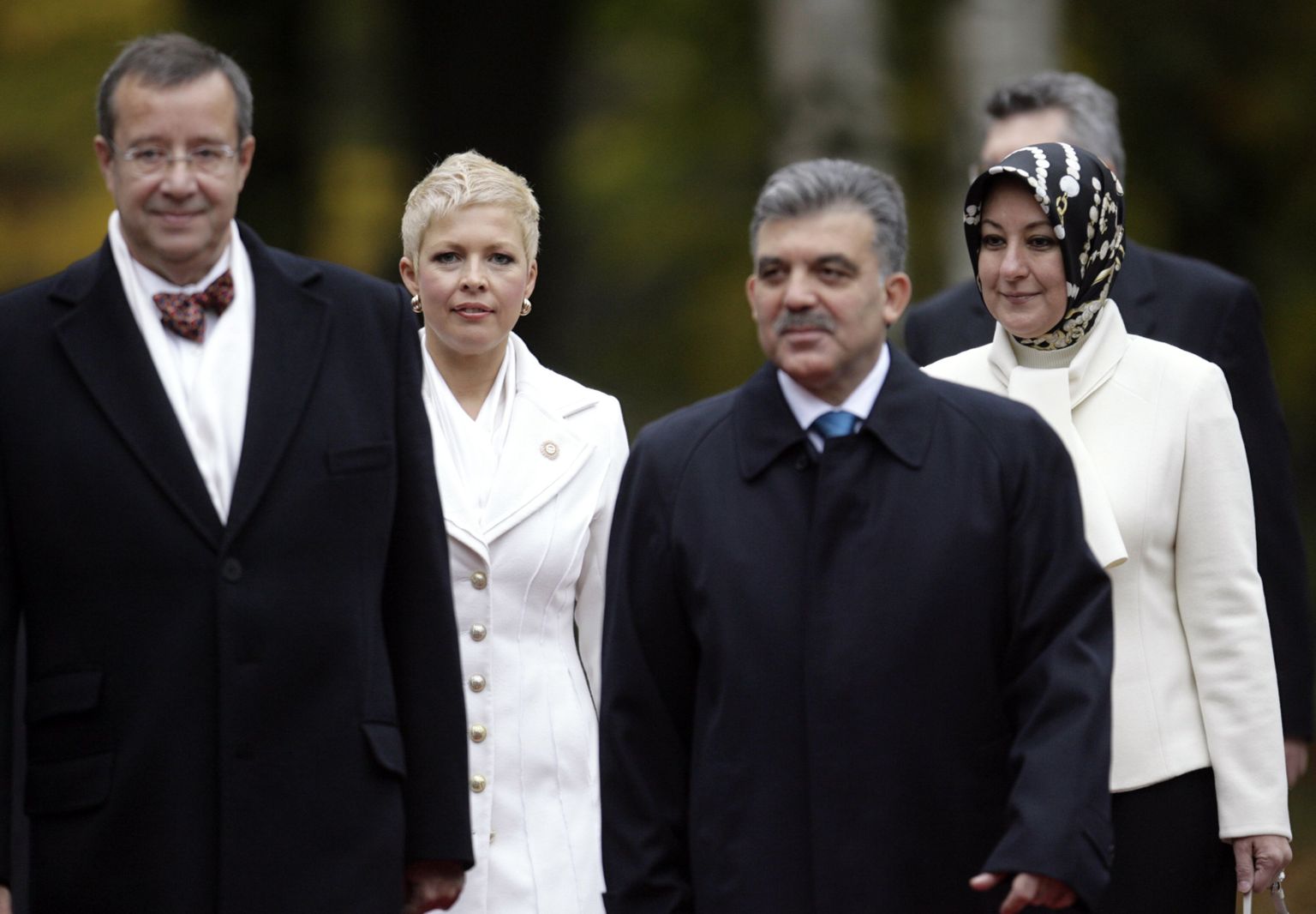 Eesti president Toomas Hendrik Ilves ja tema abikaasa Evelin Ilves koos Türgi president Abdullah Güli ja tema abikaasa Hayrünnisa Güliga.