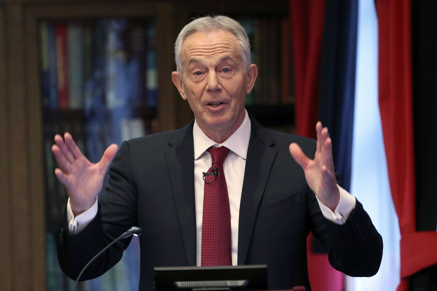 Suurbritannia endine leiboristist peaminister Tony Blair kolmapäeval Londoni kesklinnas Hallami konverentsikeskuses kõnet pidamas.